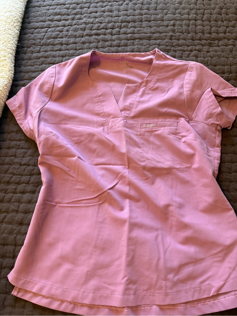 Jaanuu Pink Women’s Scrub Top and Joggers